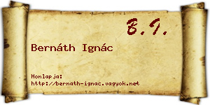 Bernáth Ignác névjegykártya